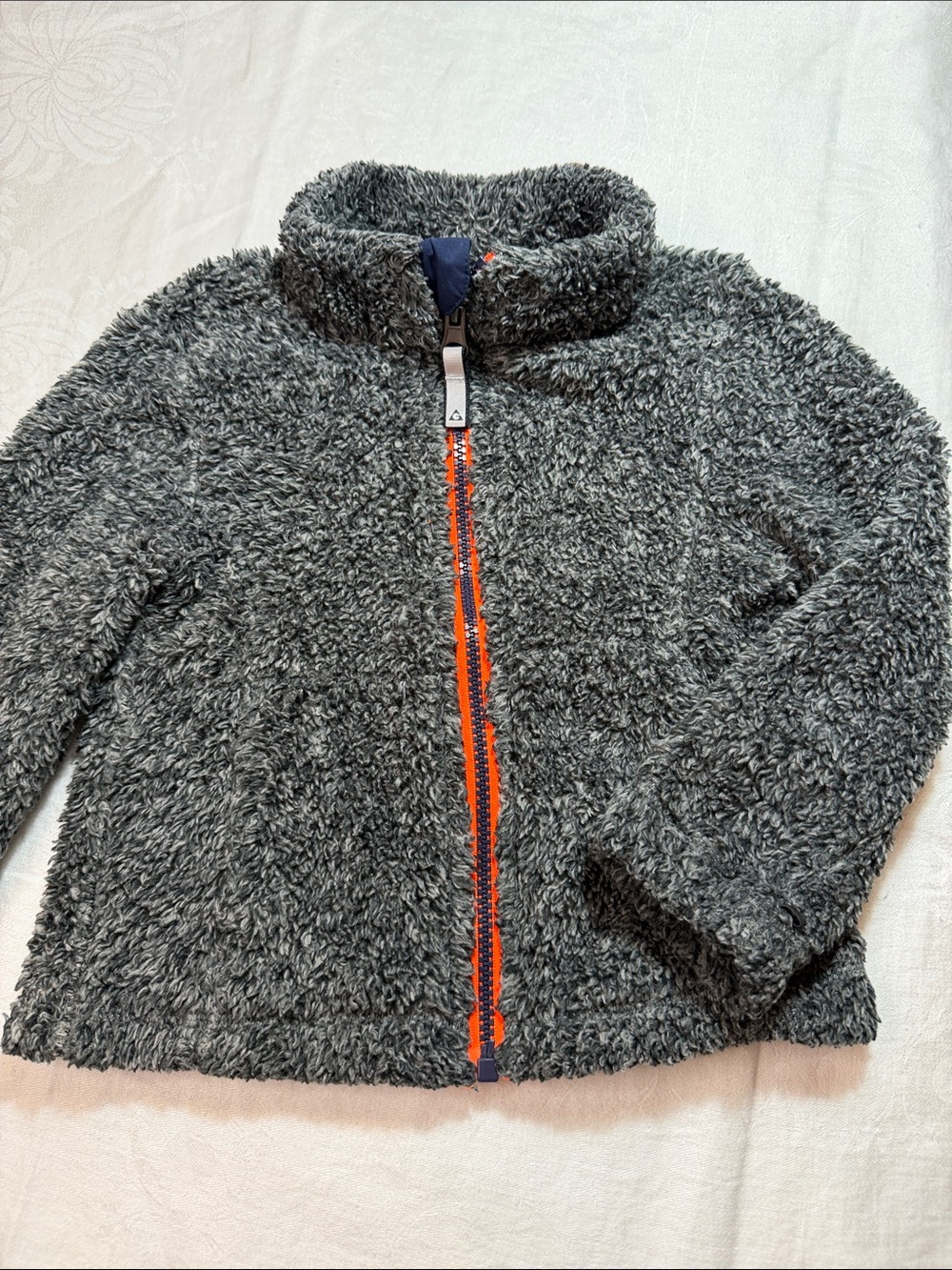 Gerry Kids Plush Sherpa Jacket in Charcoal with Orange Trim